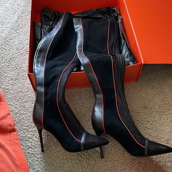 Ionic JenniferLe Black/Orange mesh boots - Picture 4 of 4